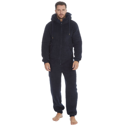 Cargo Bay Mens Borg Fleece Onesie - Navy