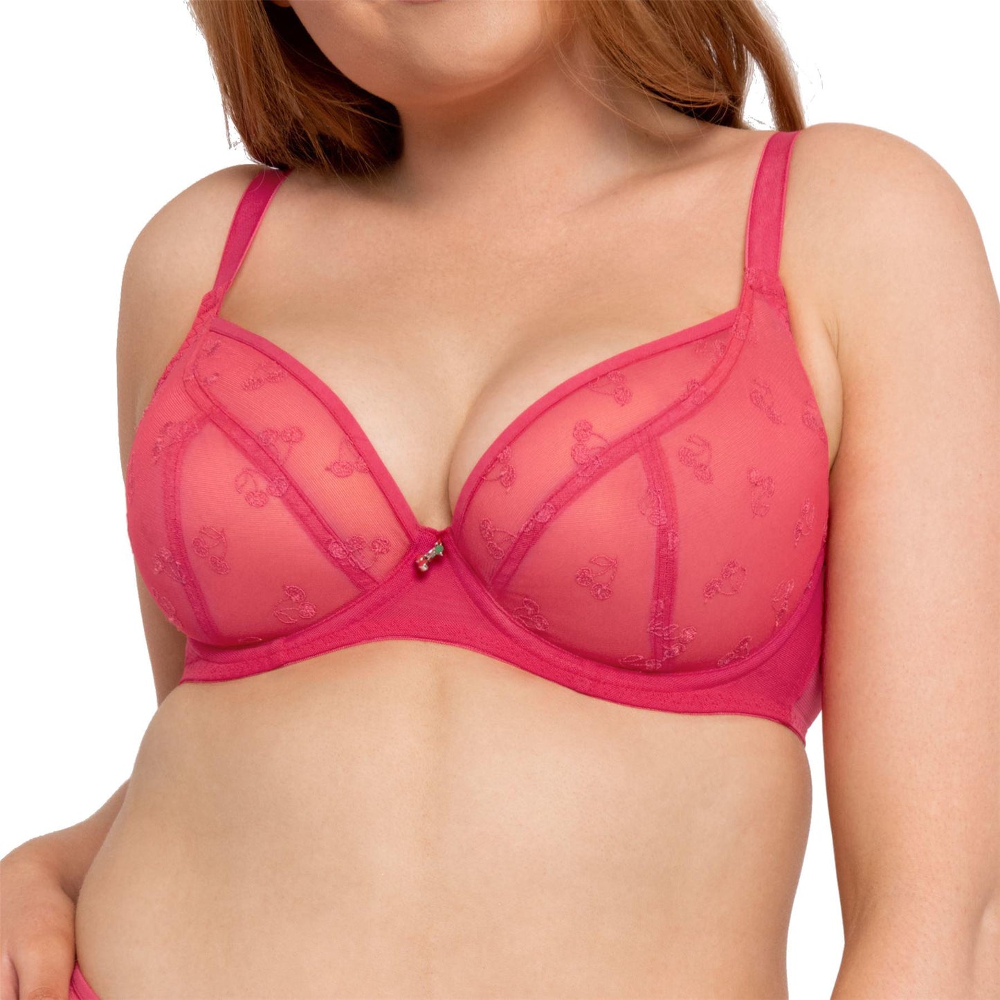Curvy Kate Cherry Pop Plunge Bra - Cherry Glow