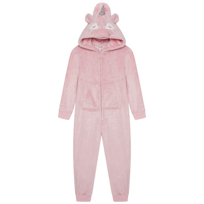 Nifty Kids Sparkle Unicorn Fleece Onesie - Pink