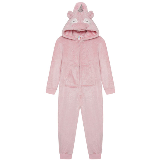 Nifty Kids Sparkle Unicorn Fleece Onesie - Pink
