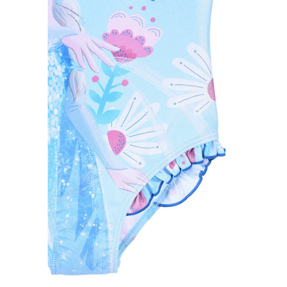 Girls Disney Frozen Elsa Glitter Swimsuit - Blue