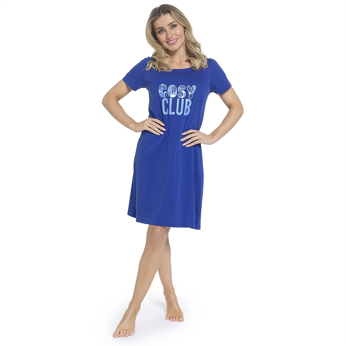 Follow That Dream Womens 'Cosy Club' Nightie - Blue