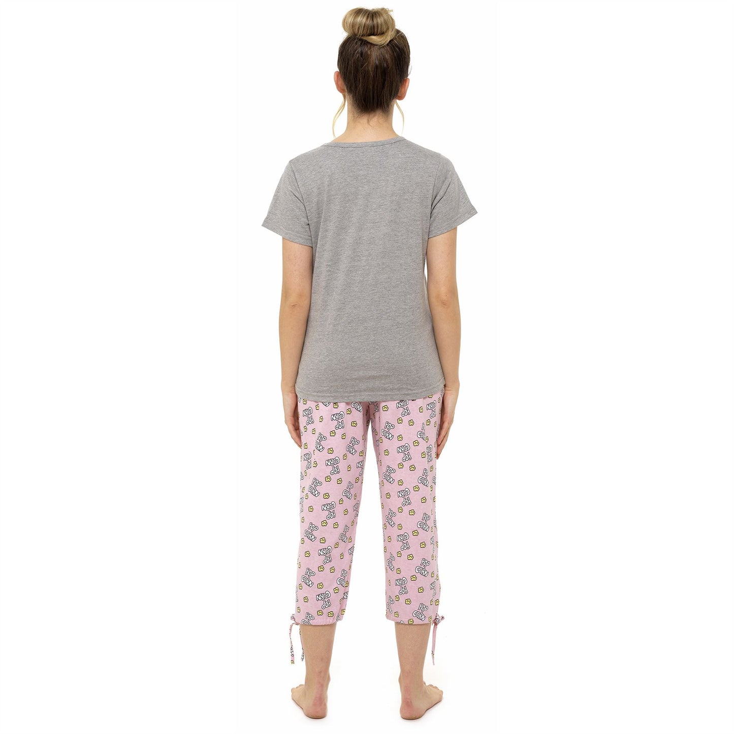 Follow That Dream Womens 'Movie Marathons' Pyjama Set - Grey/Print