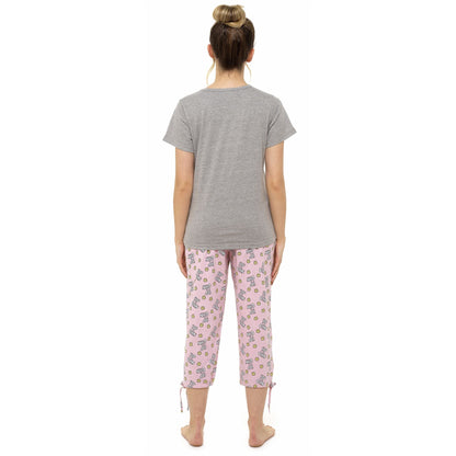 Follow That Dream Womens 'Movie Marathons' Pyjama Set - Grey/Print