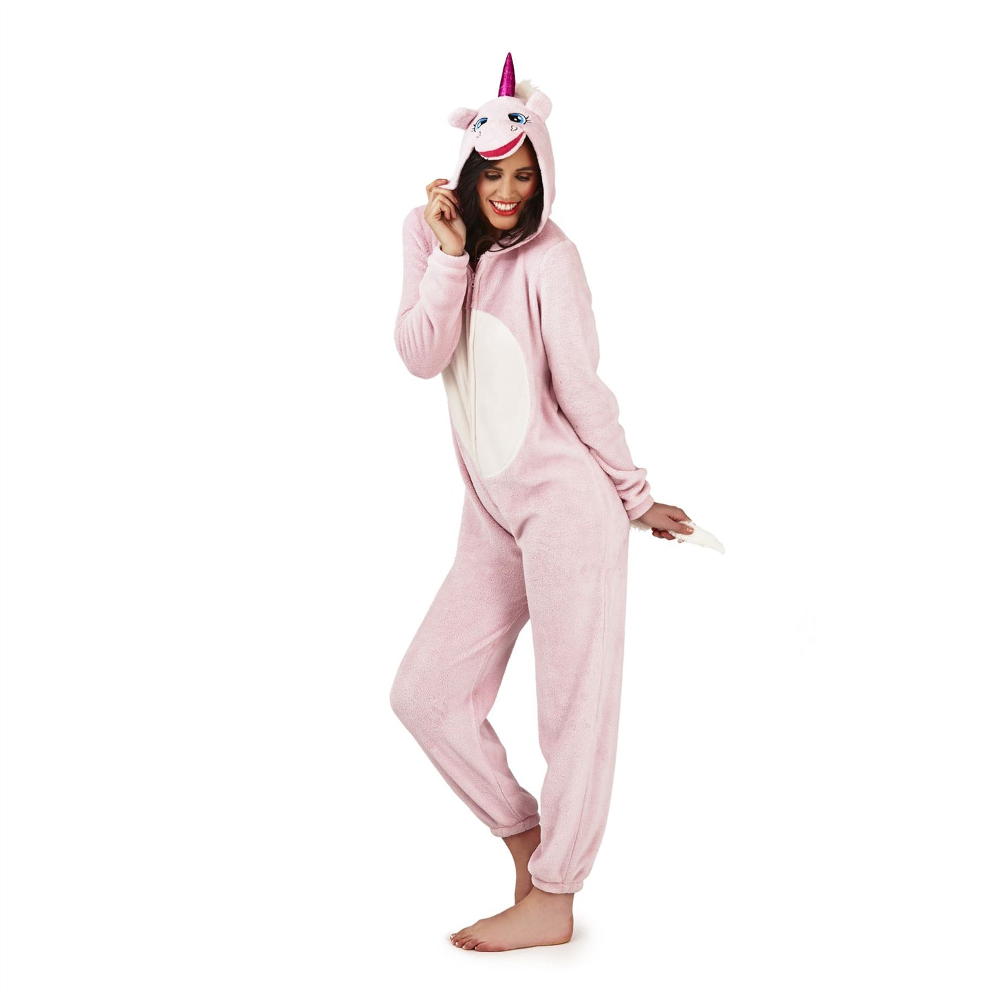Loungeable Womens Unicorn Fleece Onesie - Pink
