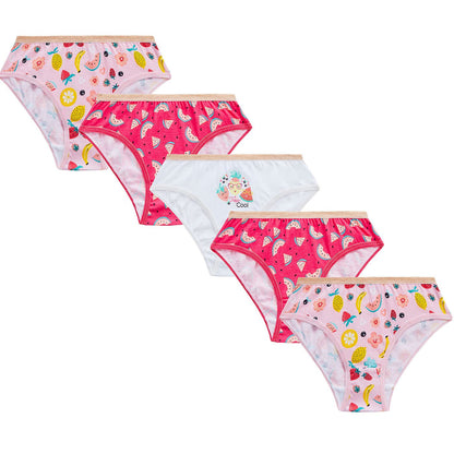 4Kidz Girls Briefs 5 Pack - Fruit (7-13 Years)
