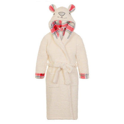Nifty Kids Sherpa Fleece Bear Robe - Cream