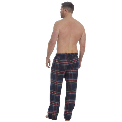 Embargo Mens Check Flannel Lounge Pants - Navy/Multi Check