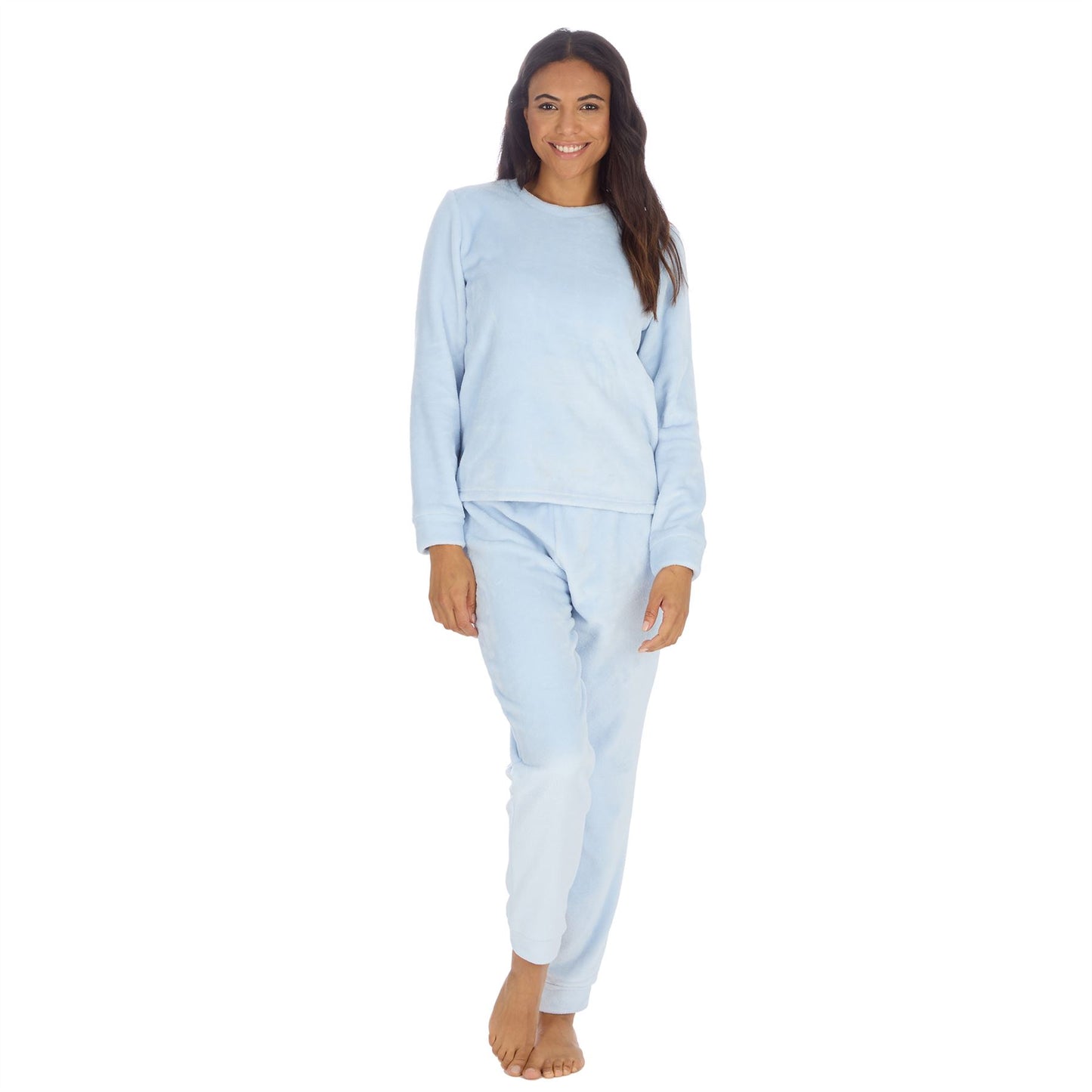 Forever Dreaming Womens Plush Fleece Pyjama Set - Ice Blue
