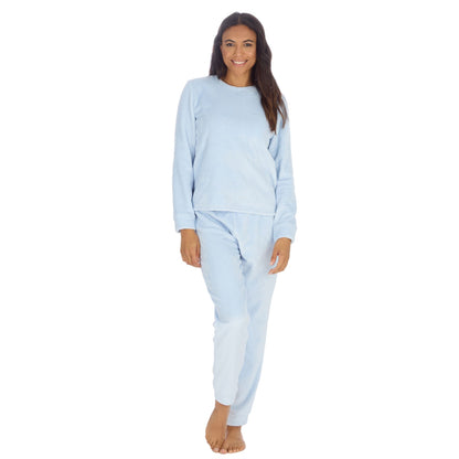 Forever Dreaming Womens Plush Fleece Pyjama Set - Ice Blue