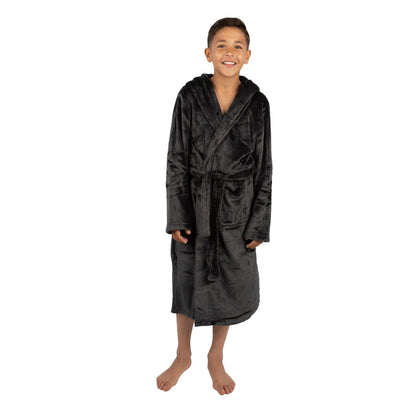 Cargo Bay Boys Plush Fleece Robe - Charcoal Cargo Bay