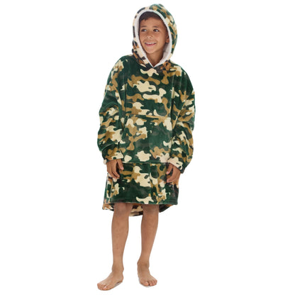 Huggable Hoodie Kids Fleece Oversized Hoodie - Camo