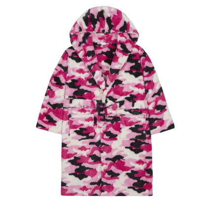 4Kidz Kids Camouflage Snuggle Fleece Robe - Pink