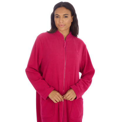 Countess Christie Longer Length Zip Housecoat - Raspberry
