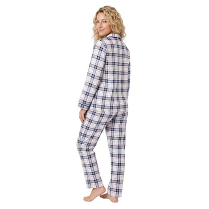 Indigo Sky Womens Check Winceyette Pyjamas - Navy Indigo Sky