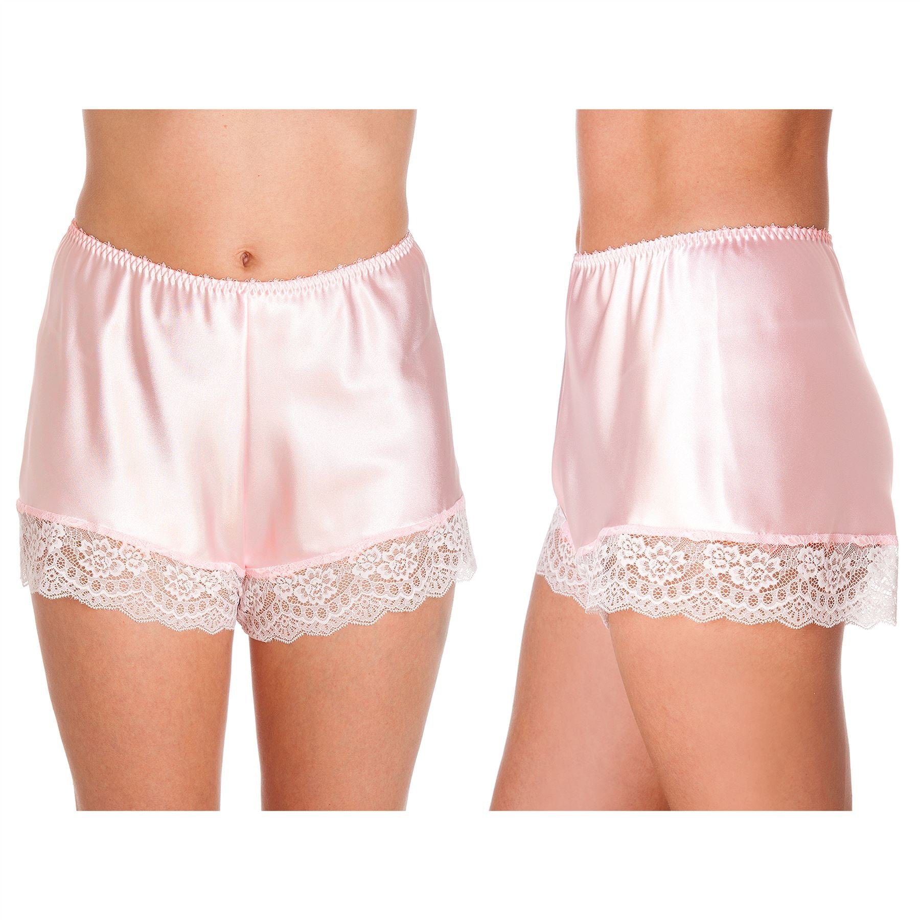 Lady Olga Womens Satin French Knickers - Pale Pink Lady Olga