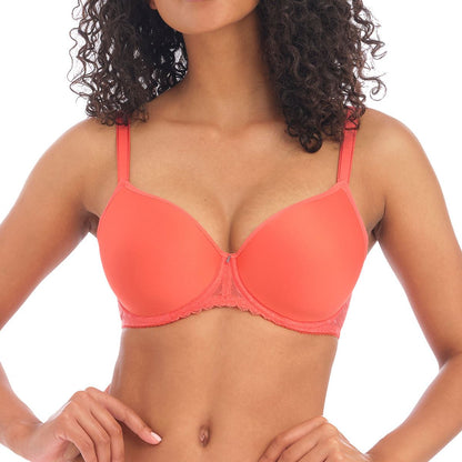 Freya Signature Moulded Spacer Bra - Hot Coral Freya