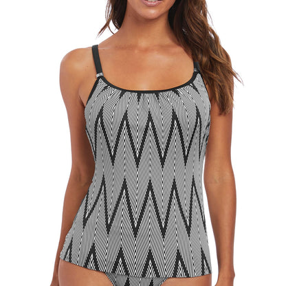 Fantasie Geneva Scoop Neck Tankini Top - Black/White