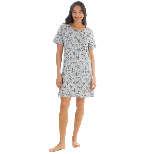 Forever Dreaming Elephants Womens Nightdress - Grey