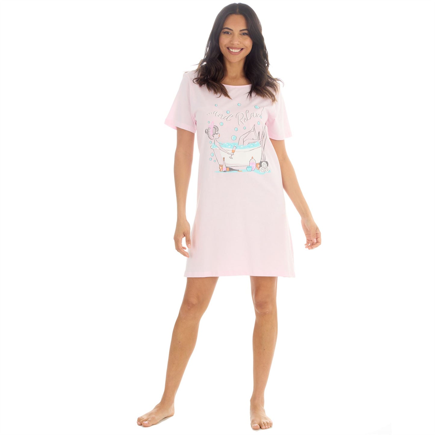 Forever Dreaming '...and Relax' Womens Nightdress - Pink