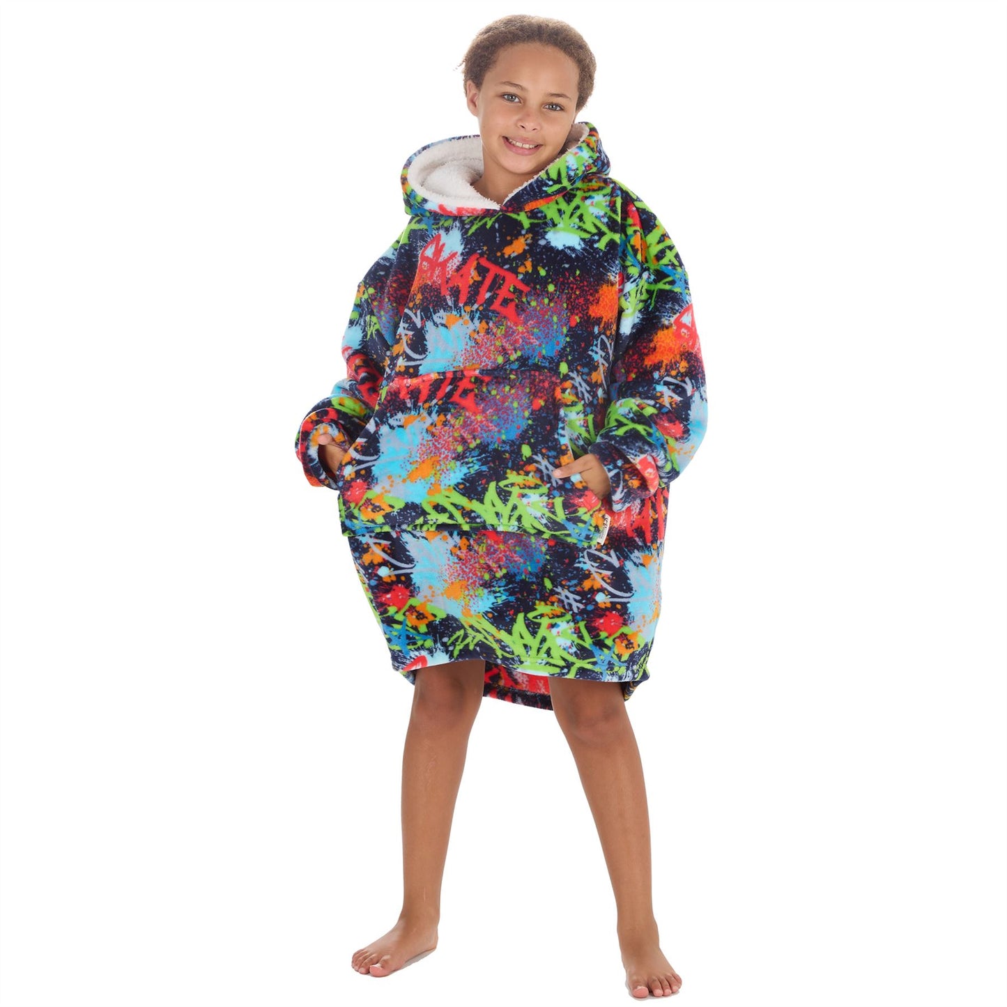 Huggable Hoodie Kids Fleece Oversized Hoodie - Graffiti