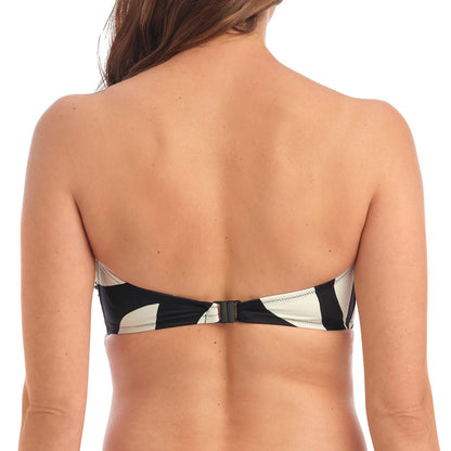 Fantasie Ile De Re Twist Bandeau Bikini Top - Black/Cream