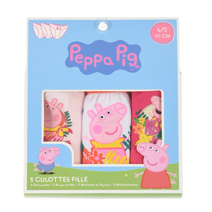 Girls Peppa Pig Briefs Pink/White (3 Pack)