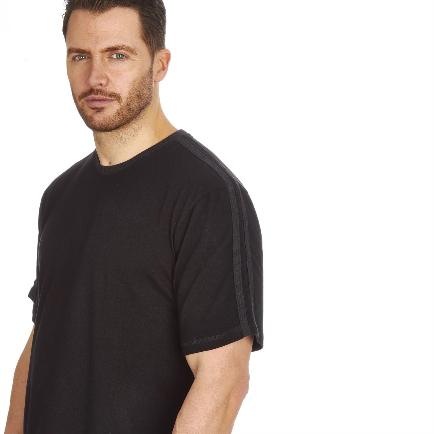 Cargo Bay Mens Contrast Stripe Pyjamas - Black/Charcoal