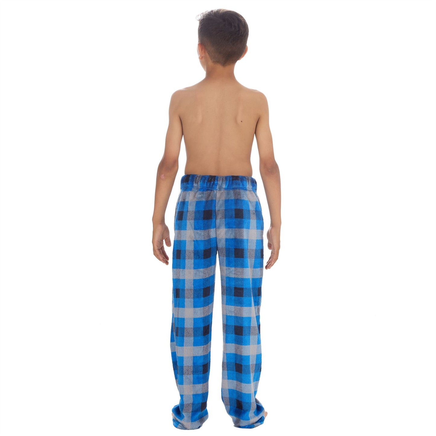 Cargo Bay Boys Fleece Lounge Pants - Royal Check