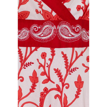 Pistachio Crossover Summer Dress - Red