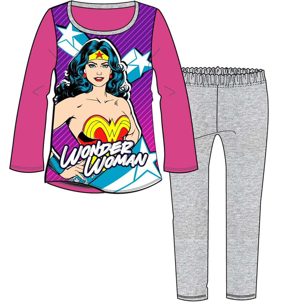 Kids Wonder Woman DC Comics Pyjamas - Multi/Grey Wonder Woman