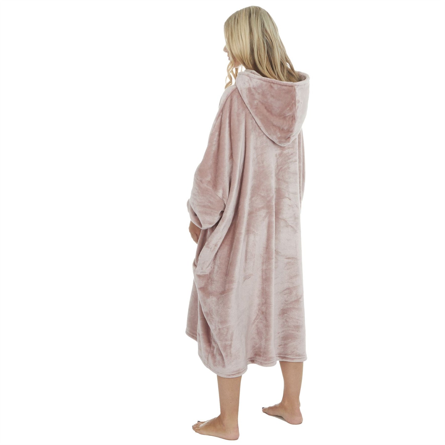 Forever Dreaming Womens Luxury Shimmer Fleece Hoodie - Champagne Pink