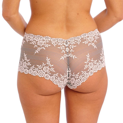 Wacoal Embrace Lace Boyshort - Smoke/Crystal Pink
