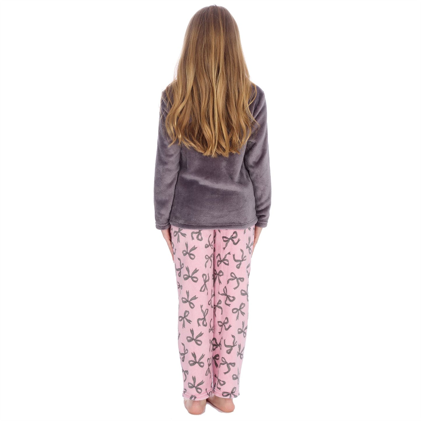 Forever Dreaming Kids Fleece Pyjamas - Pink/Silver Bows