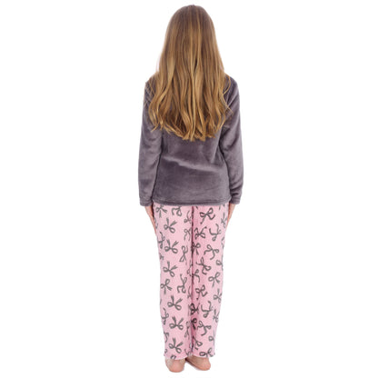Forever Dreaming Kids Fleece Pyjamas - Pink/Silver Bows