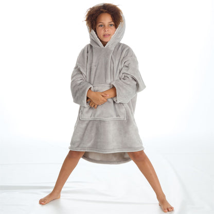 Slumber Party Kids Plush Fleece Oversized Hoodie - Grey