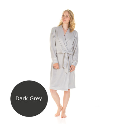 La Marquise Womens Velour Lounge Diamond Sequin Robe - Charcoal
