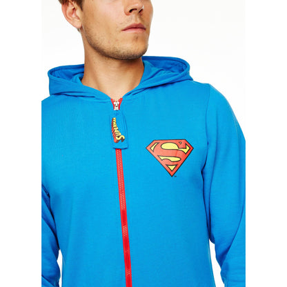 Mens Superman Polycotton Onesie - Blue