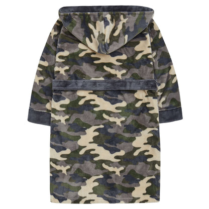 Minikidz Kids Camo Hooded Fleece Robe