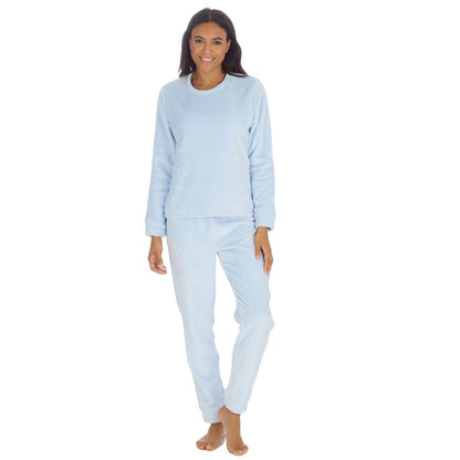 Forever Dreaming Womens Plush Fleece Pyjama Set - Ice Blue
