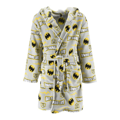 Kids Batman 'Bat-Signal' Fleece Robe - Grey