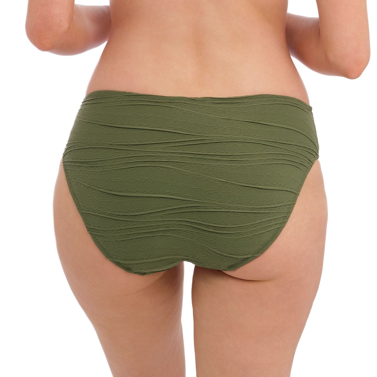 Fantasie Beach Waves Mid Rise Bikini Brief - Olive