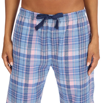 Slumber Party Womens Yarn Dyed Flannel Pyjamas - Denim