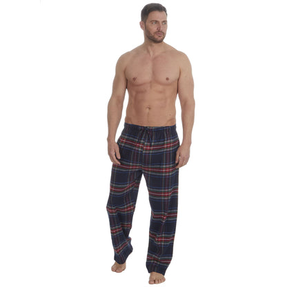 Embargo Mens Check Flannel Lounge Pants - Navy/Multi Check