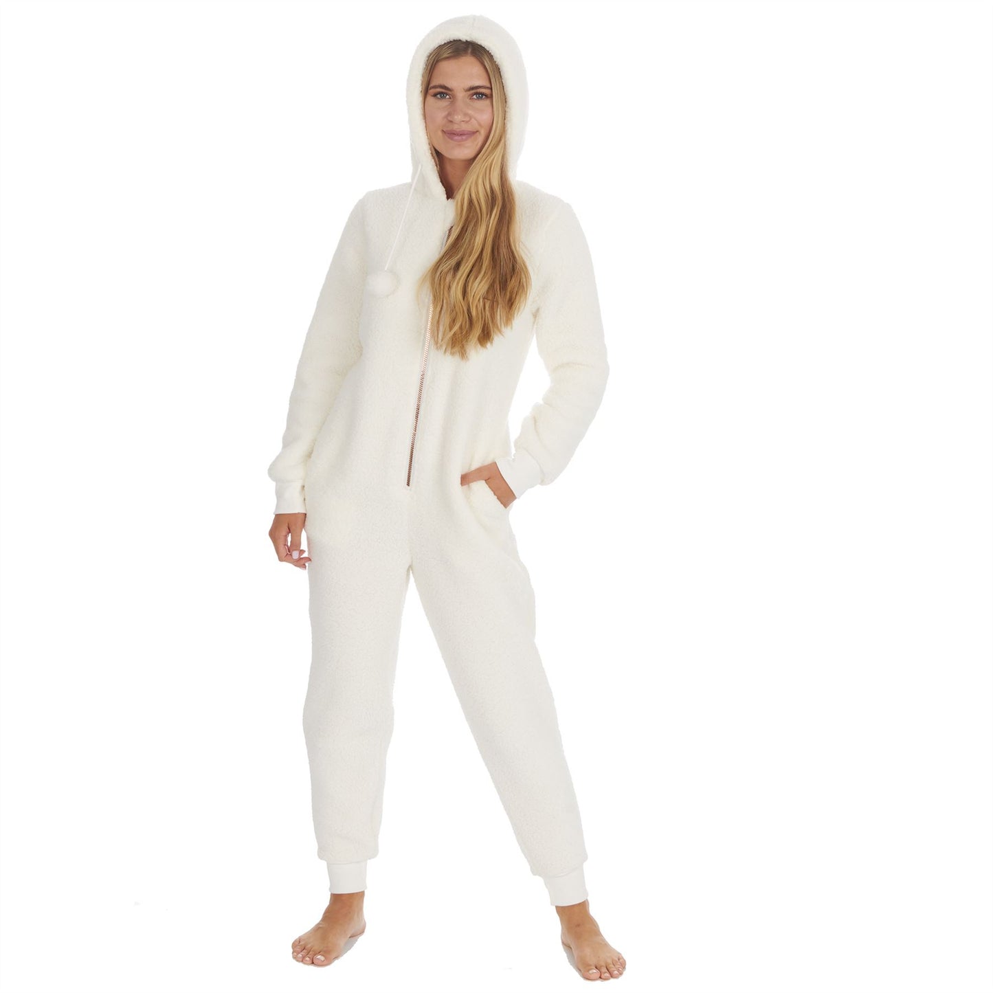 Forever Dreaming Borg Fleece Hooded Onesie - Cream