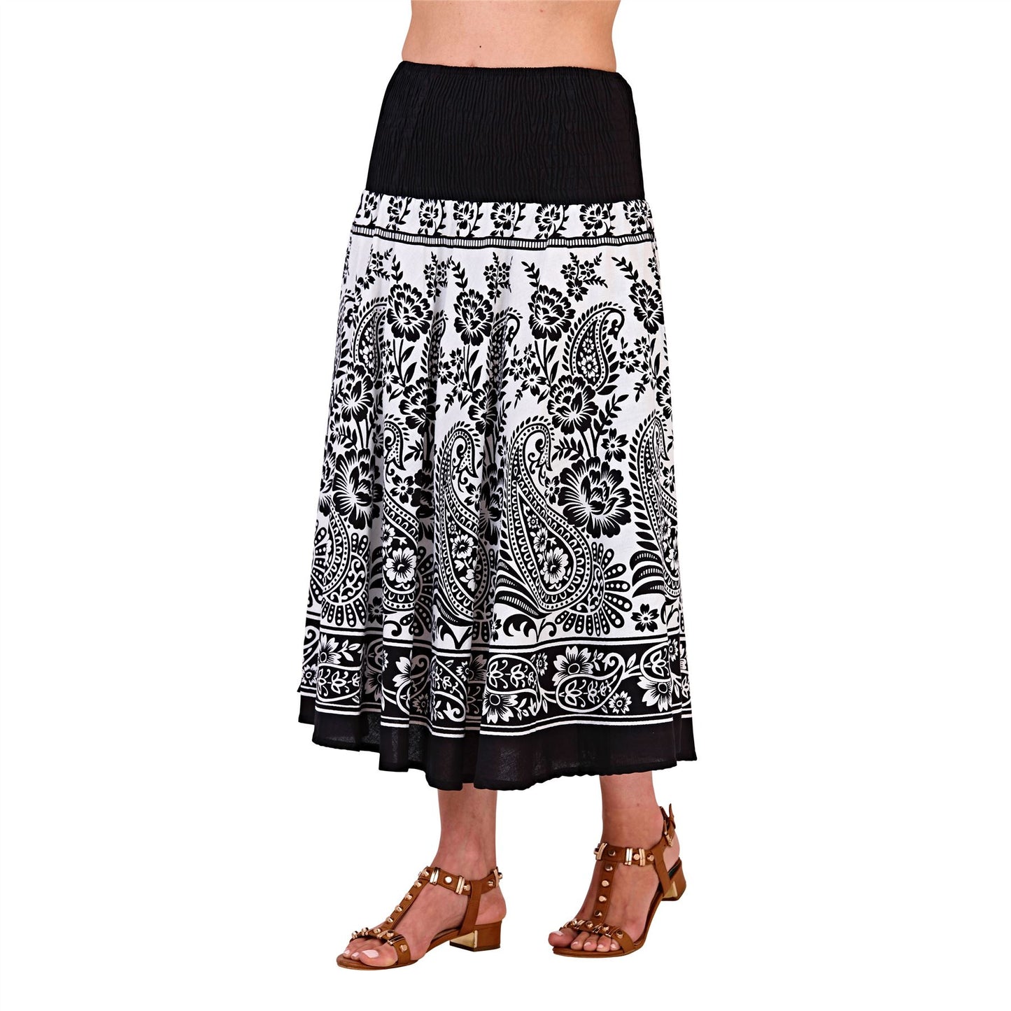 Pistachio Paisley Print 2 In 1 Dress - Black