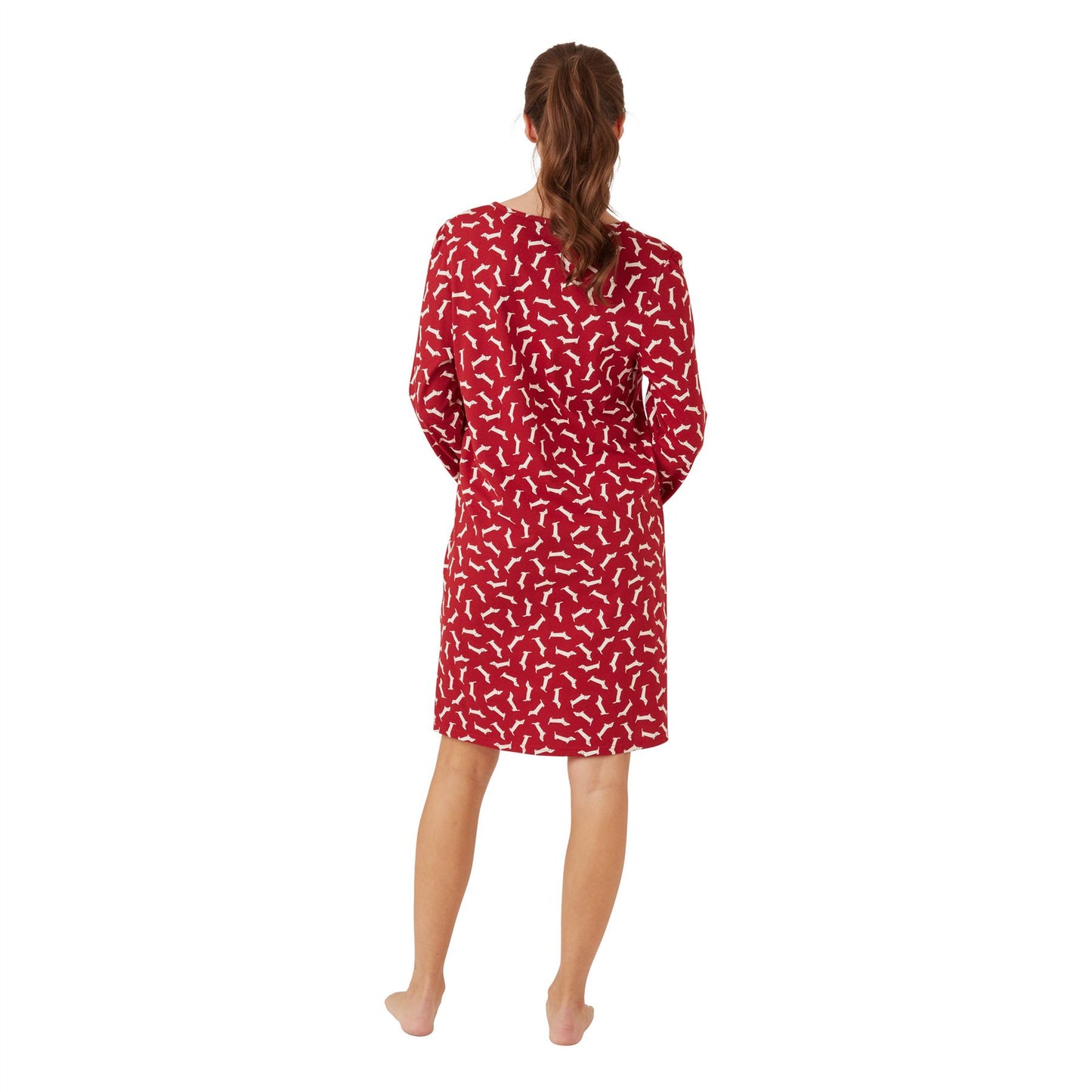 Indigo Sky Dachshund Long Sleeve Nightshirt - Red