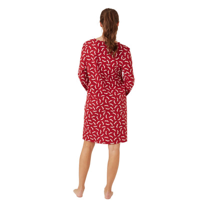 Indigo Sky Dachshund Long Sleeve Nightshirt - Red