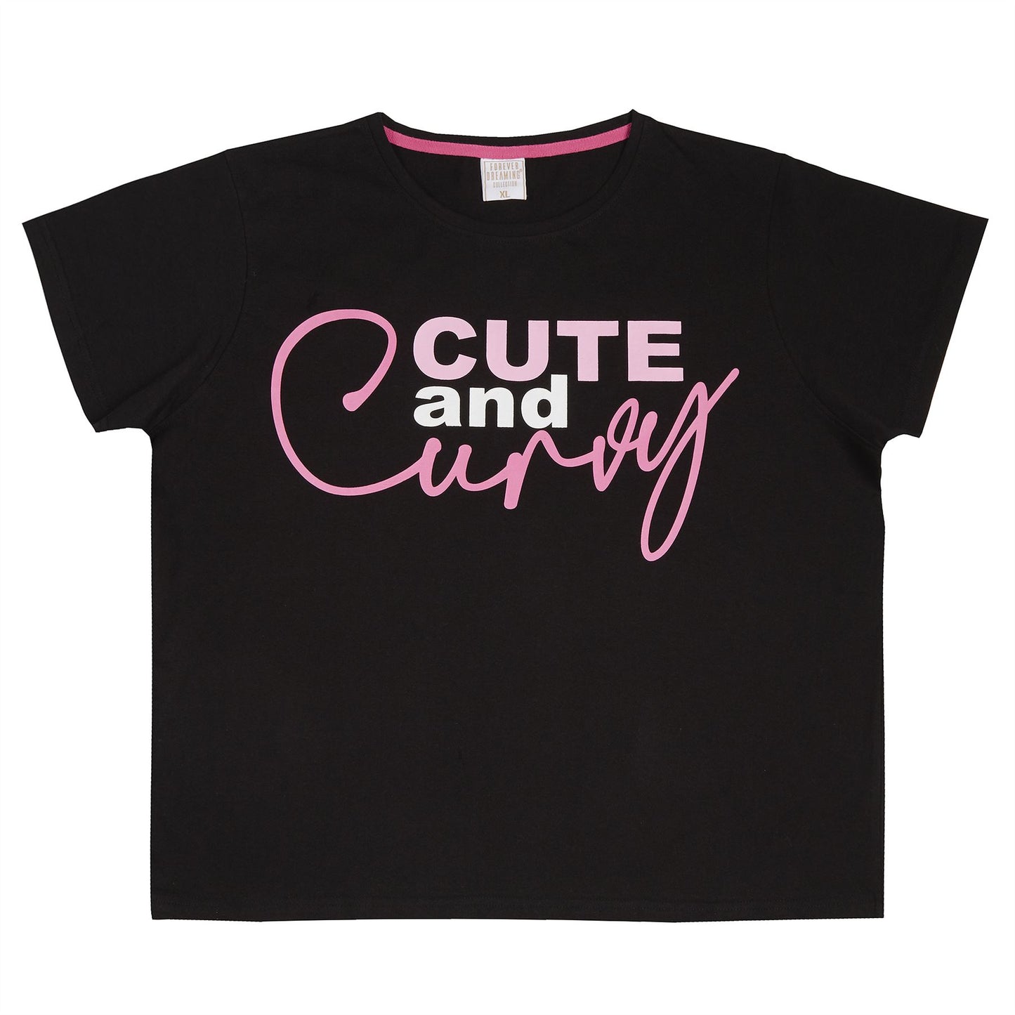 Forever Dreaming Womens 'Cute and Curvy' Pyjama Set - Black