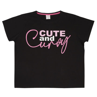 Forever Dreaming Womens 'Cute and Curvy' Pyjama Set - Black